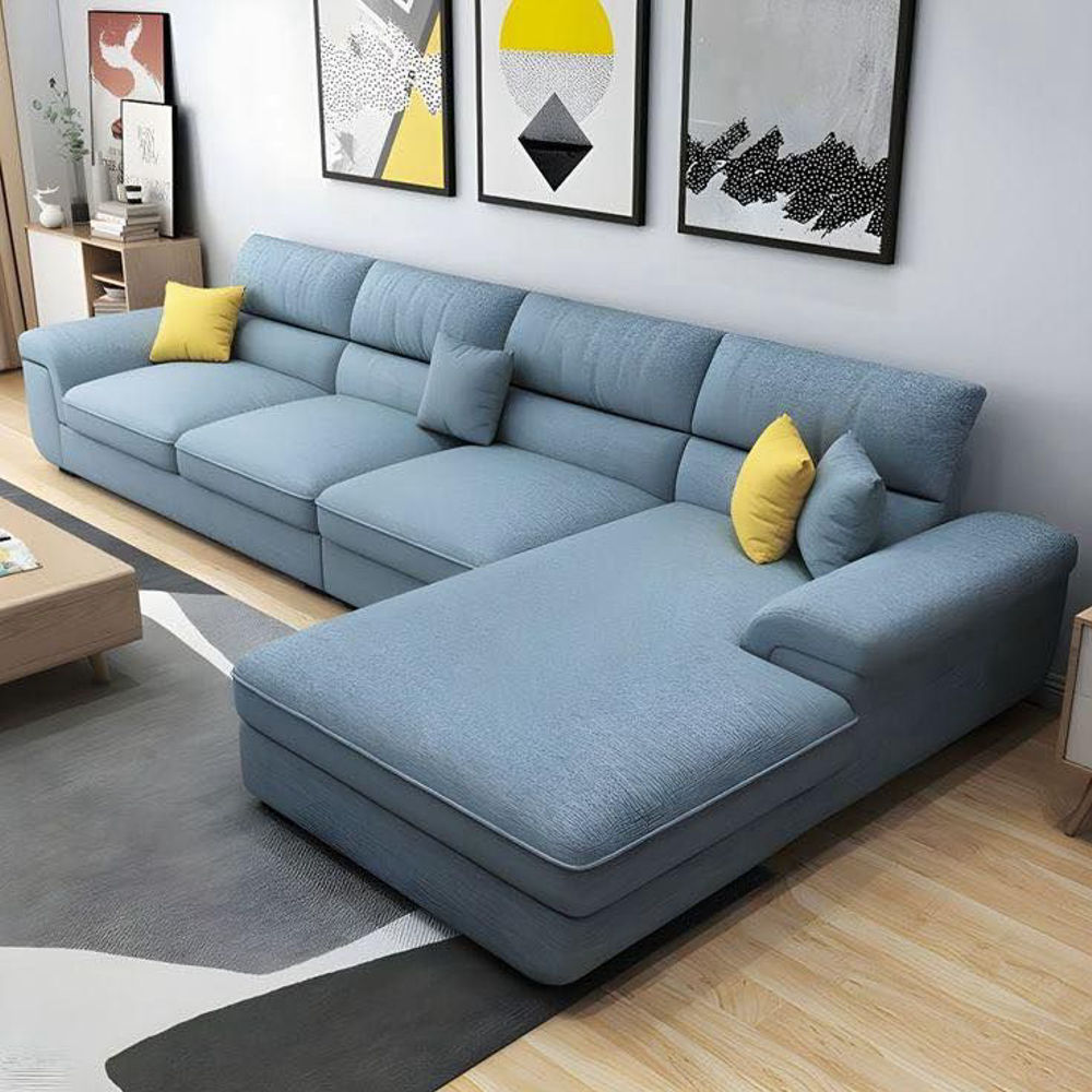 L shaped Blue sofa